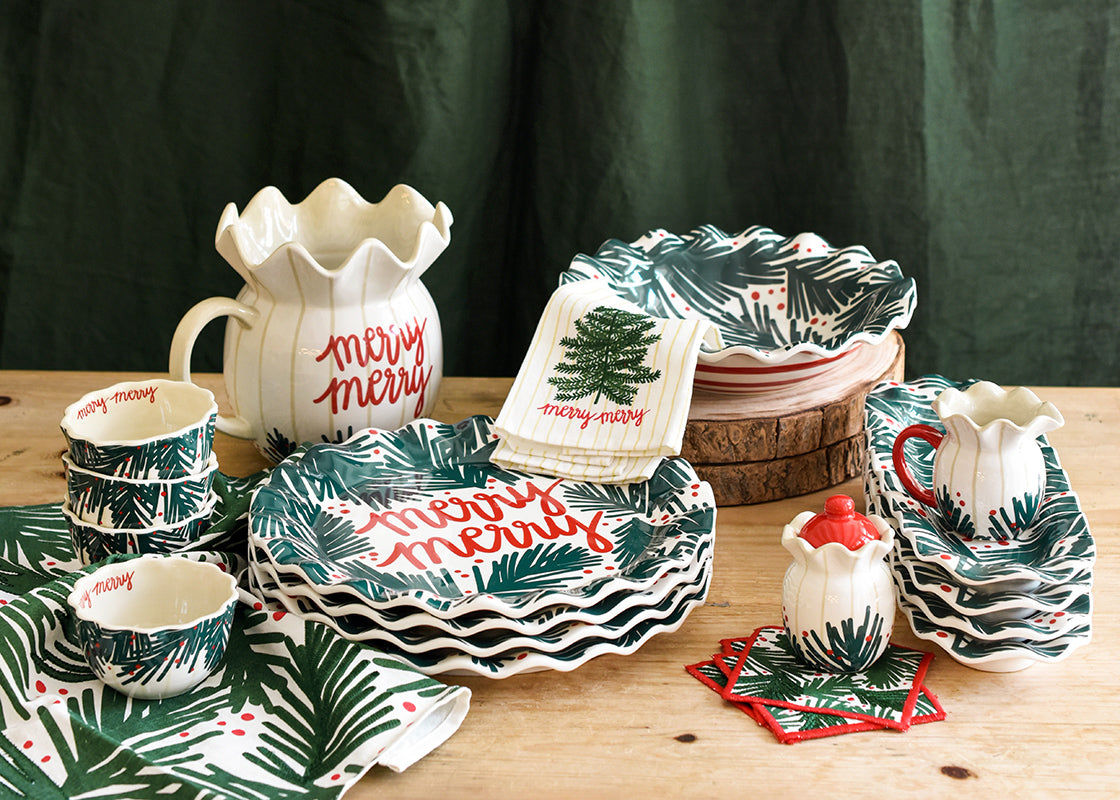 Balsam and Berry Ruffle Round Platter