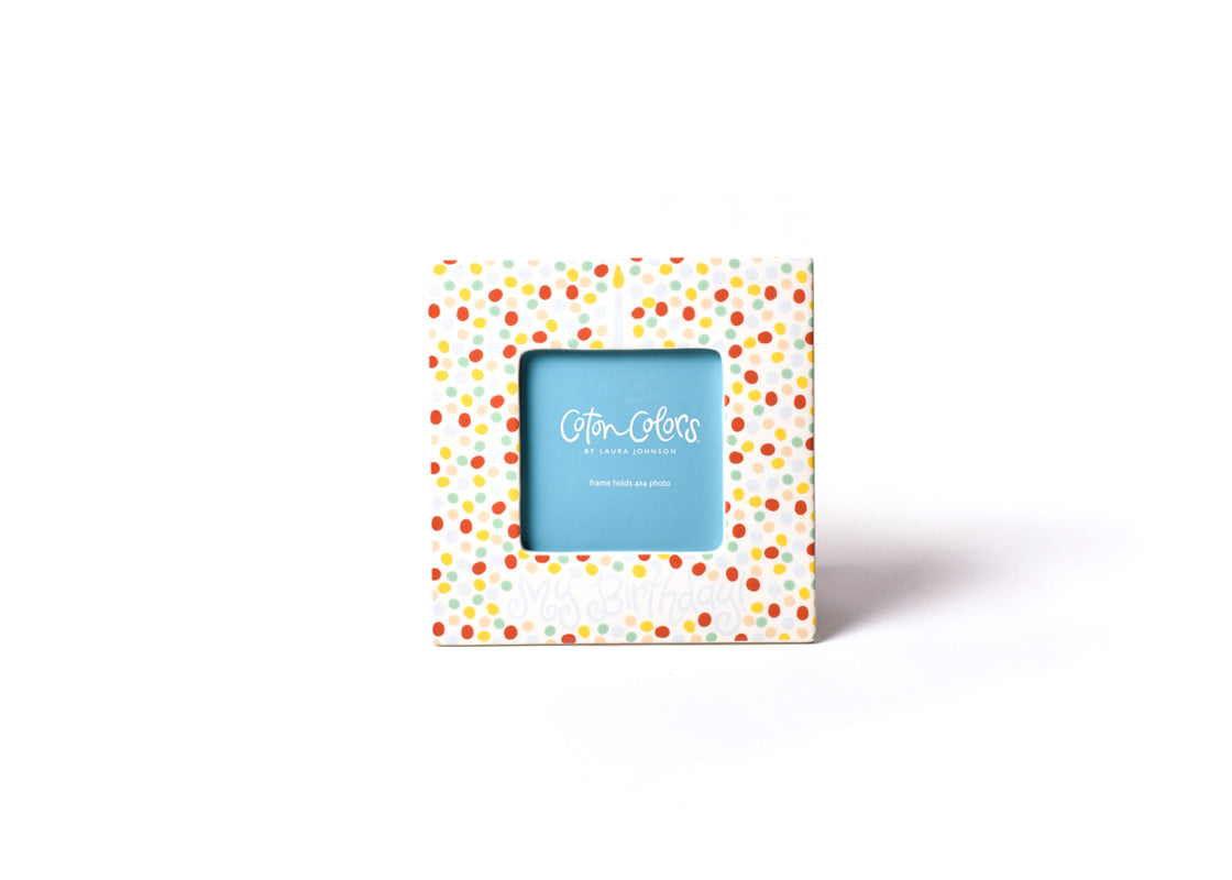 Blue Small Dot Birthday Square Frame