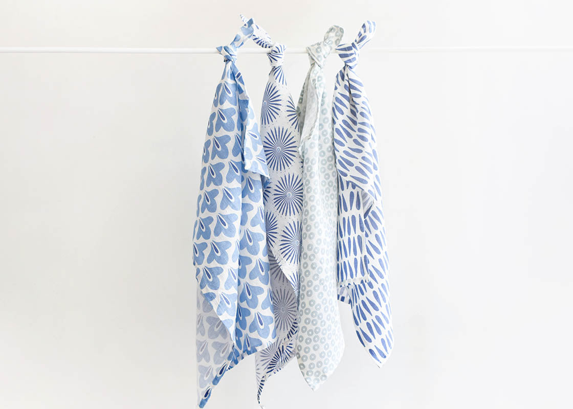 Iris Blue Burst Kitchen Towel
