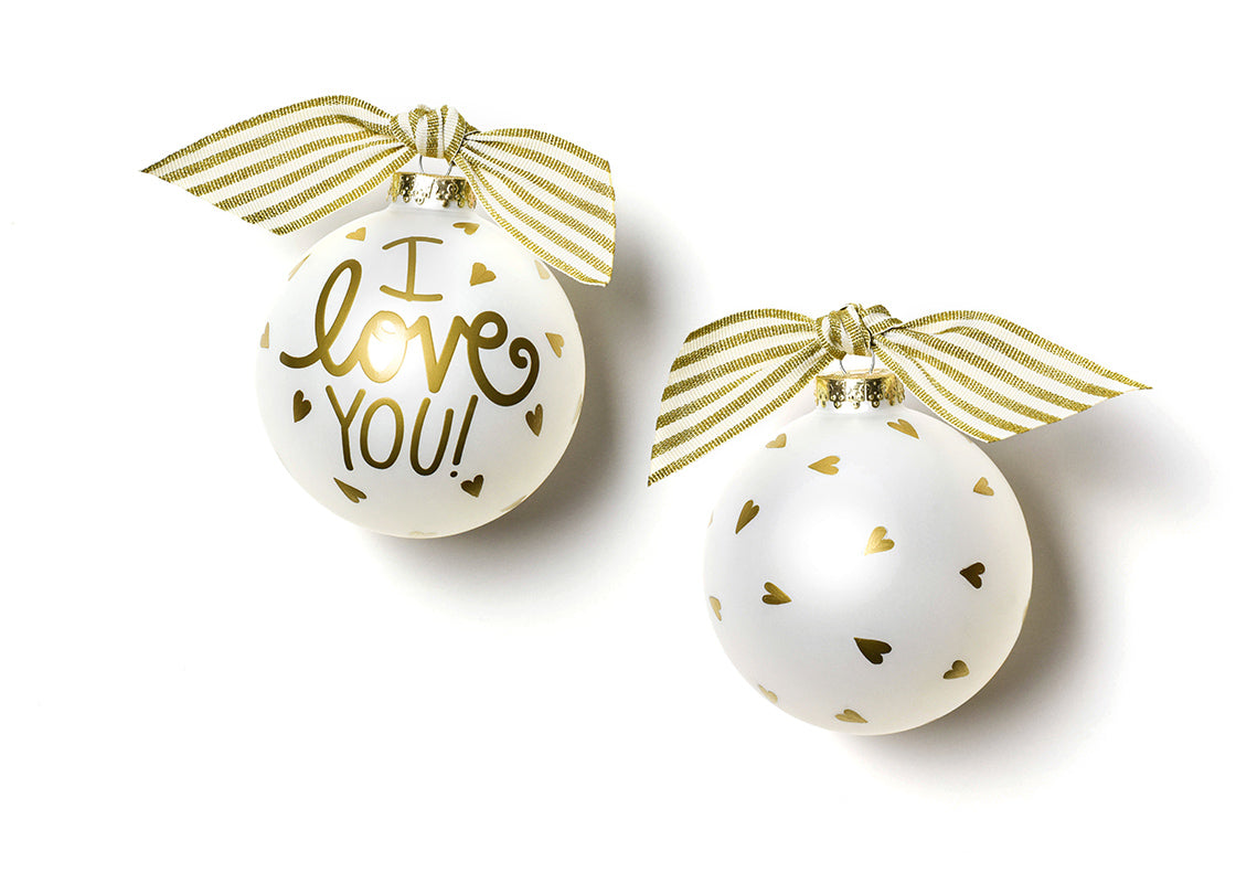 I Love You Glass Ornament