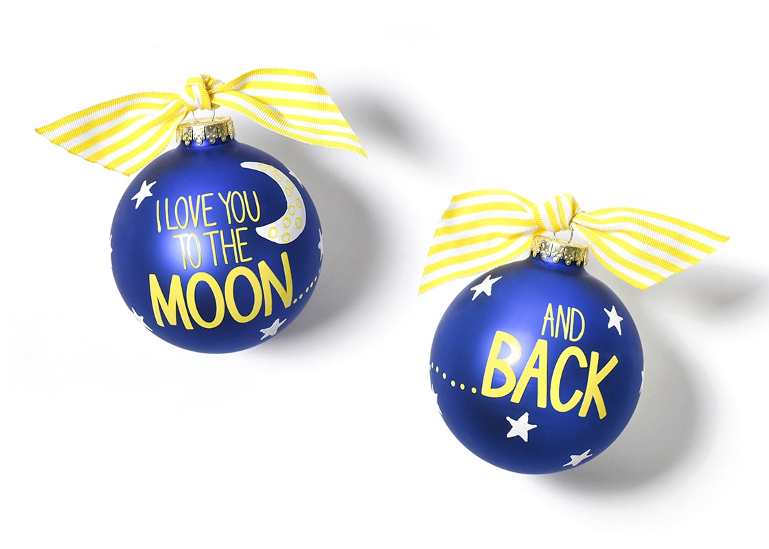 I Love You To The Moon And Back Glass Ornament