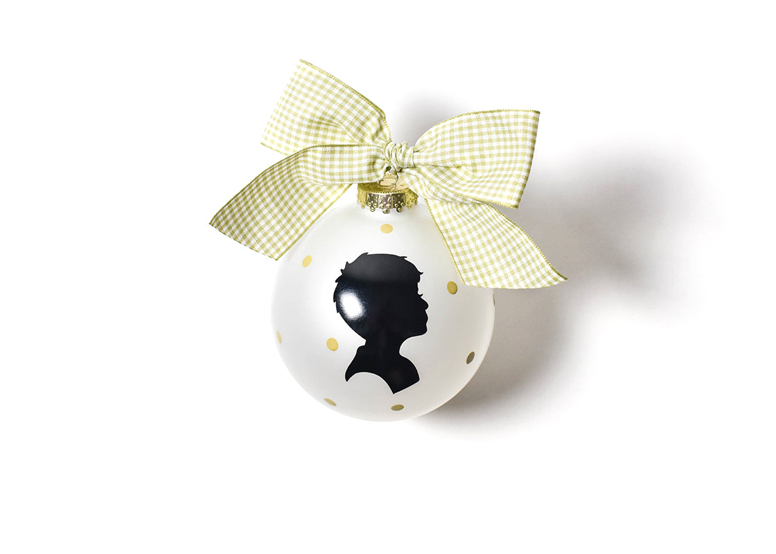 Boy Silhouette Glass Ornament