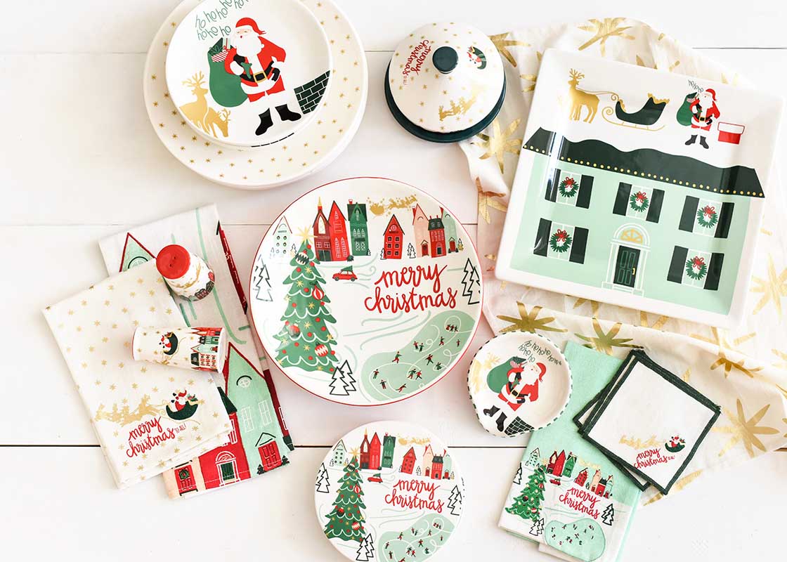 Christmas in the Village Town Round Trivet