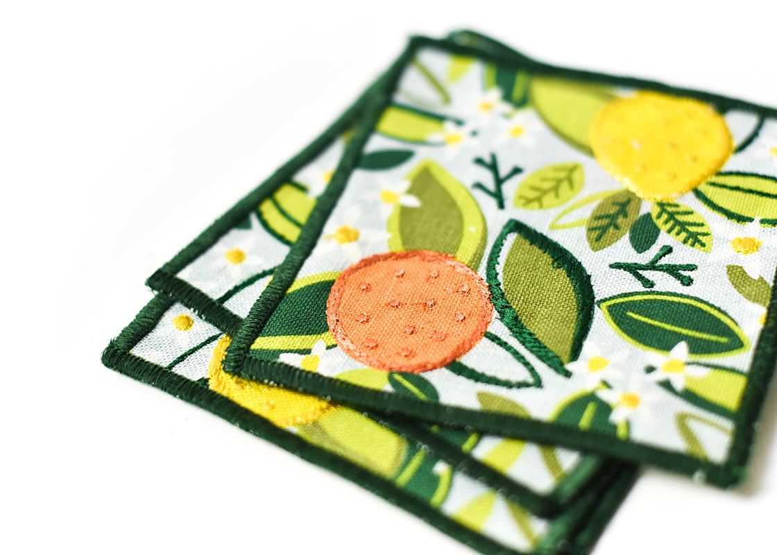Citrus Print Cocktail Napkins, Set of 4