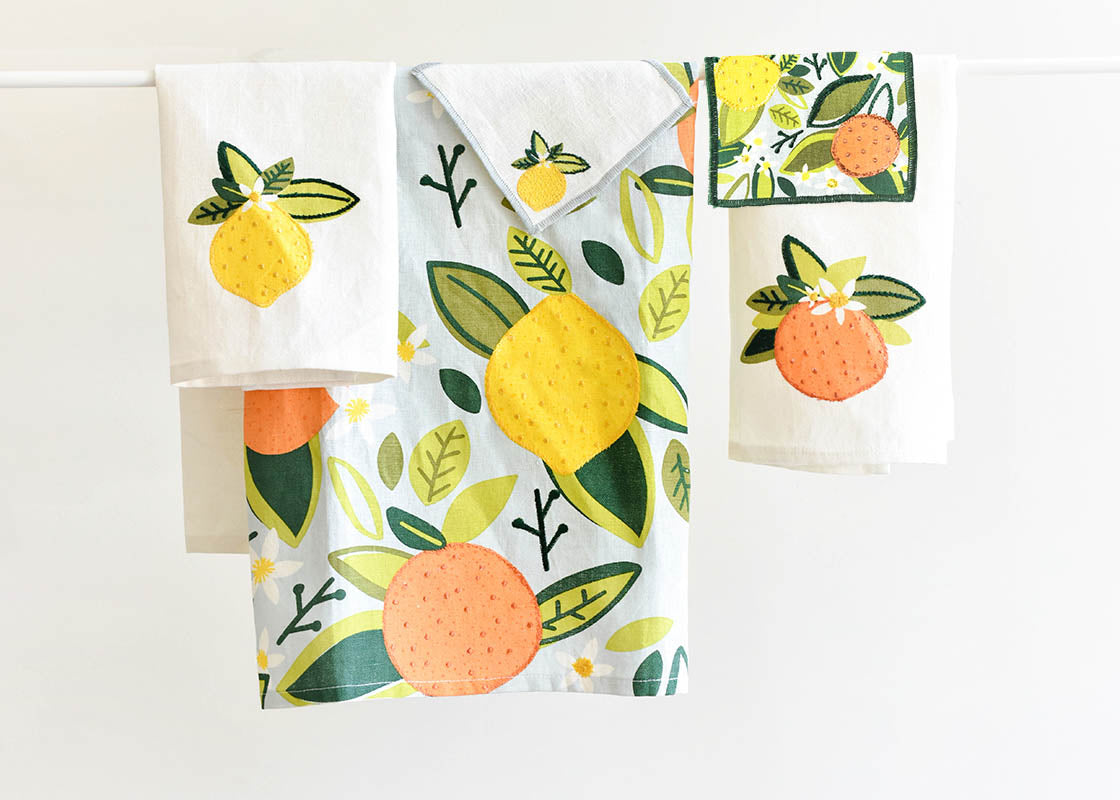 Lemon Citrus Cocktail Napkins, Set of 4