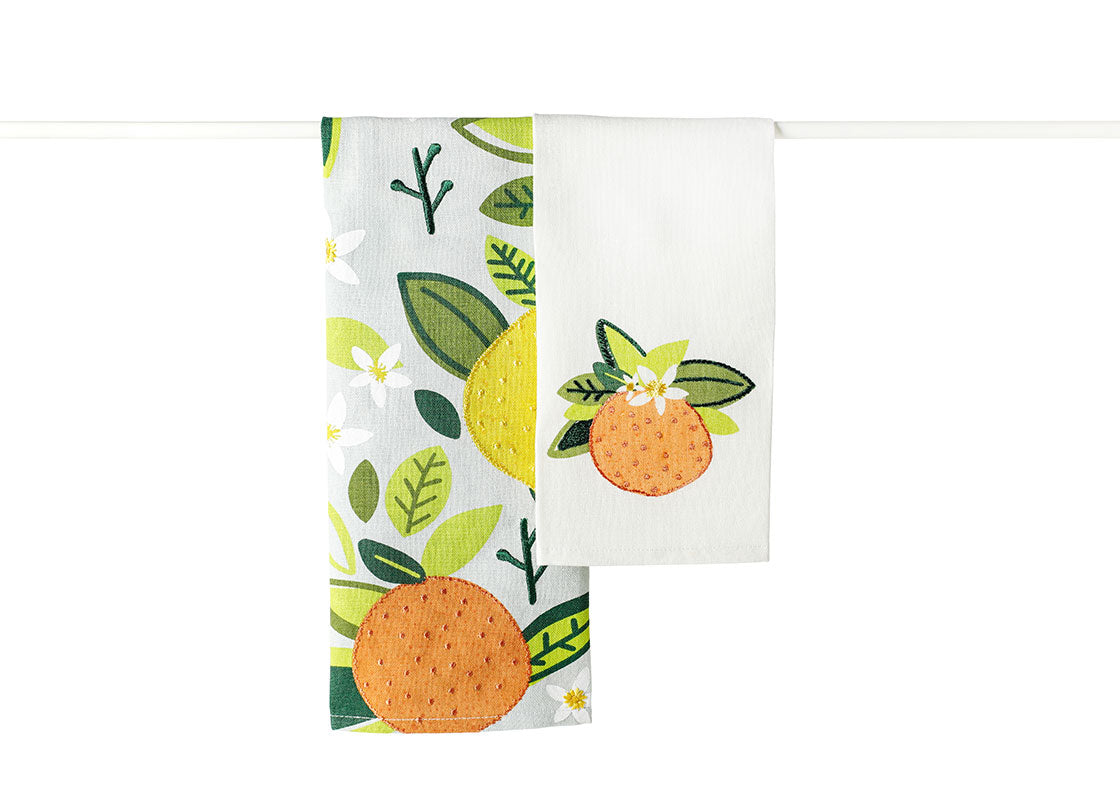 Citrus Orange Towels, Set of 2