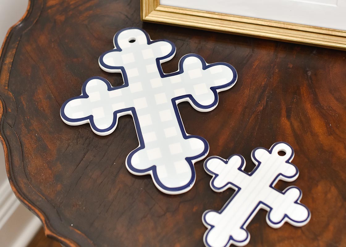 Blue Gingham 10” Cross