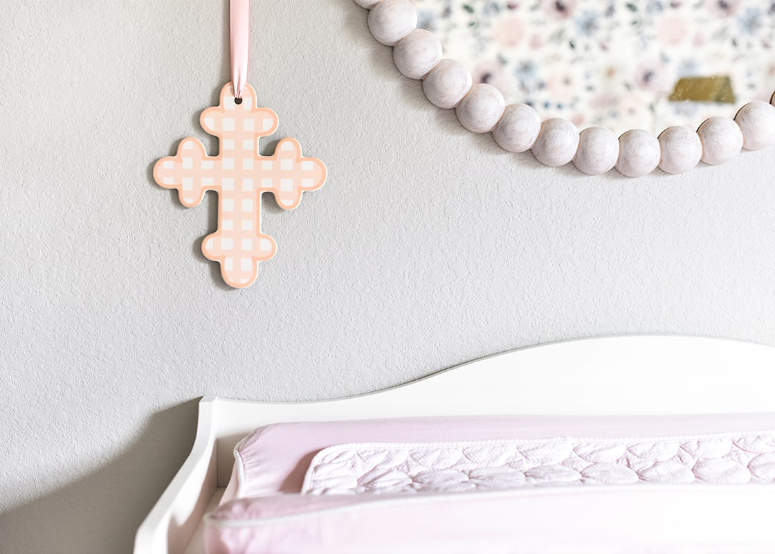 Pink Gingham 10” Cross