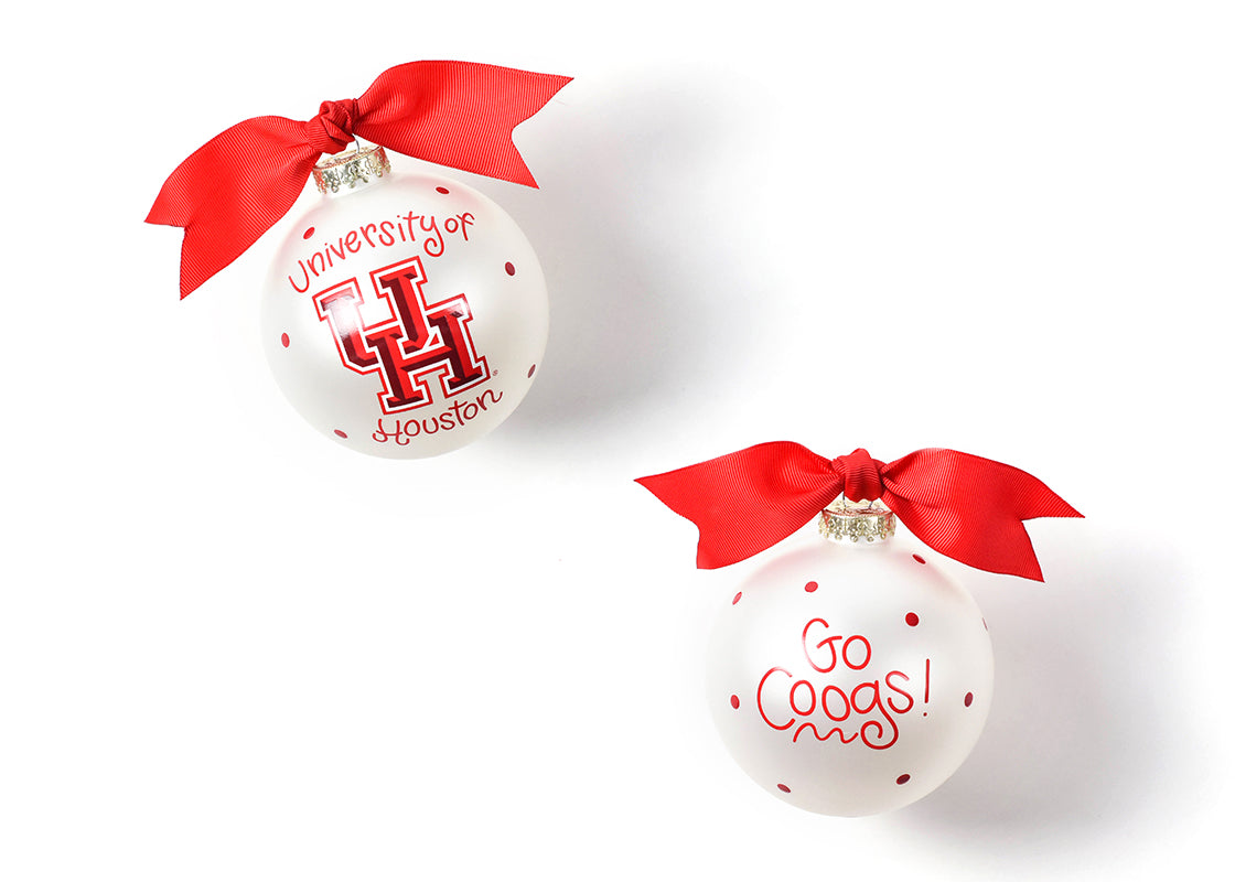 Houston Logo Glass Ornament 2