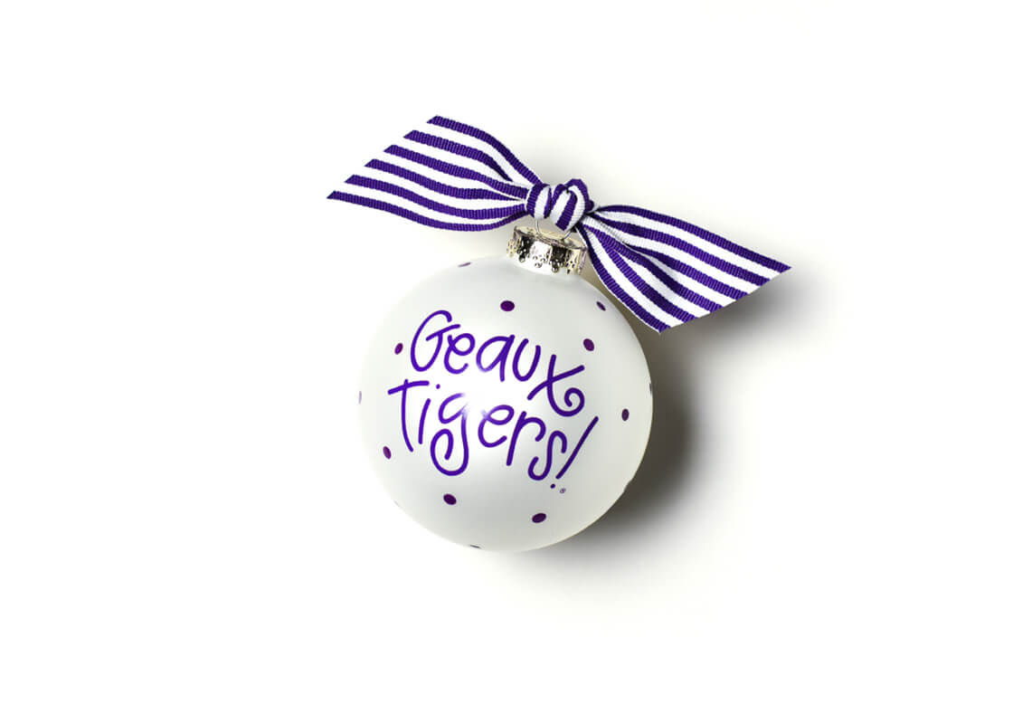 Louisiana State University State Glass Ornament