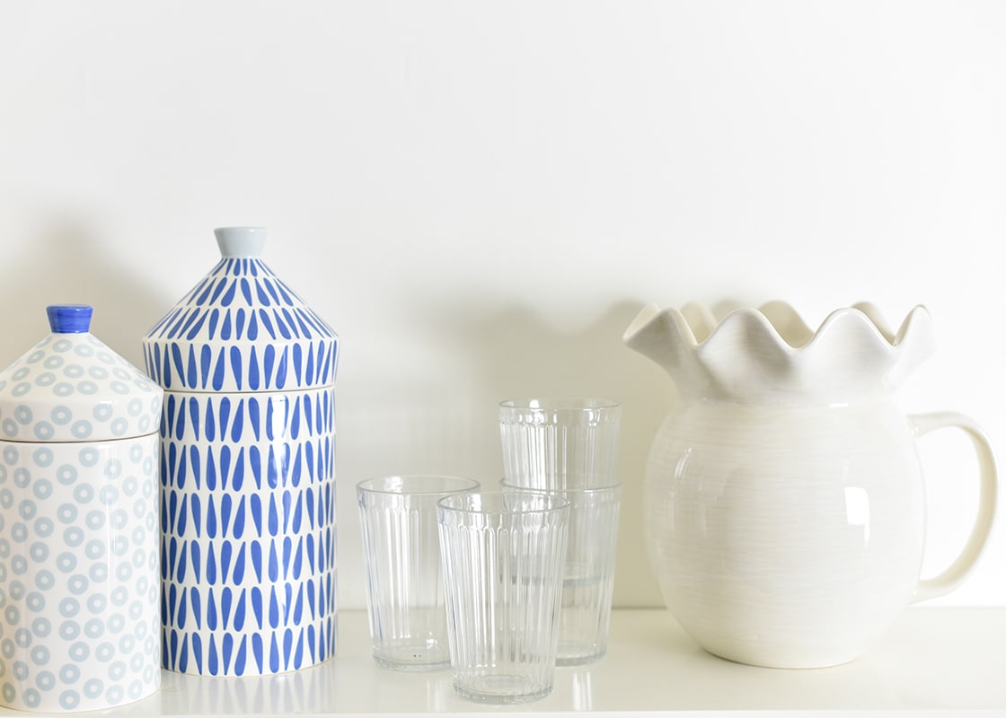 Iris Blue Canisters, Set of 2