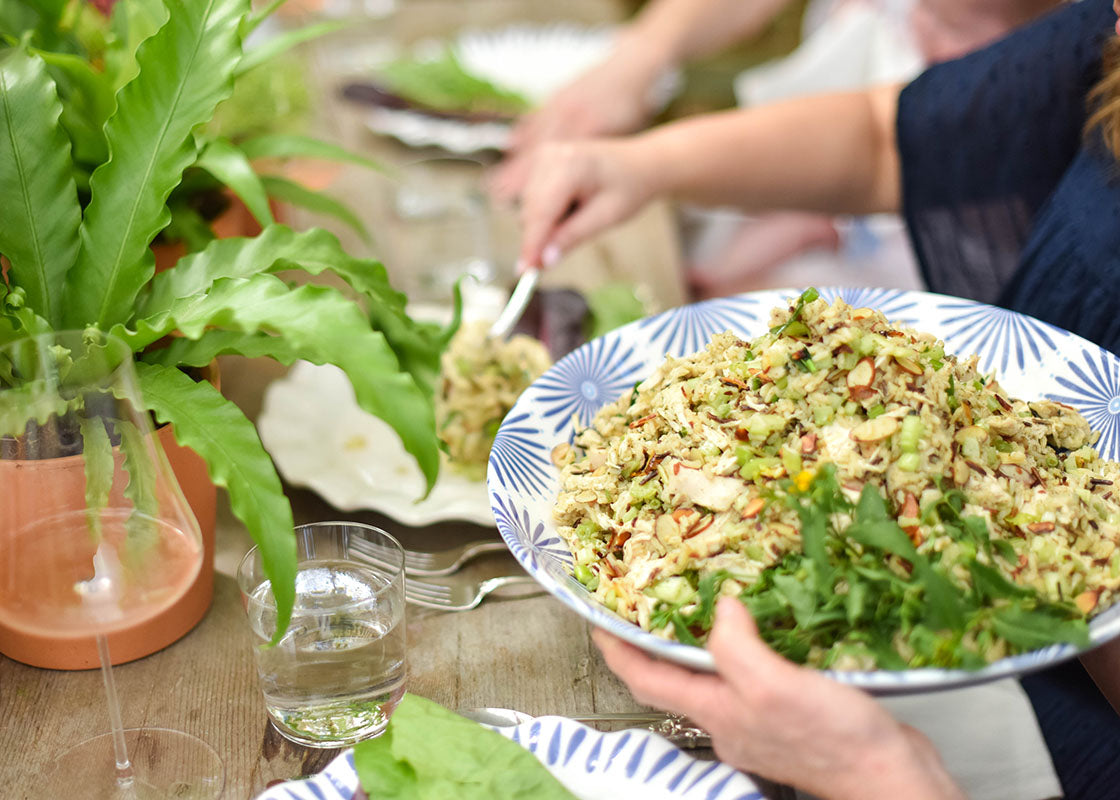 Iris Blue Burst Large Pasta Bowl