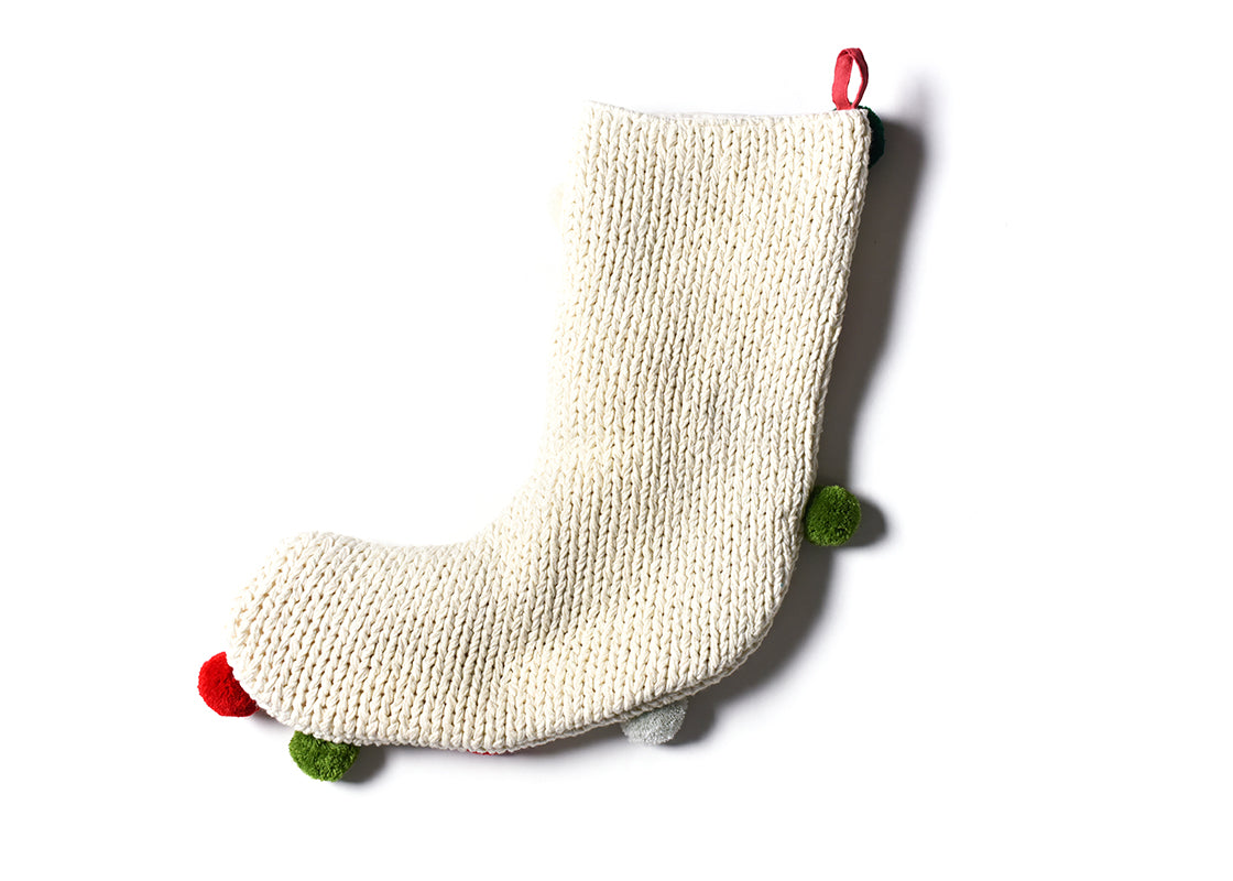 Knit Stocking With Pom Poms