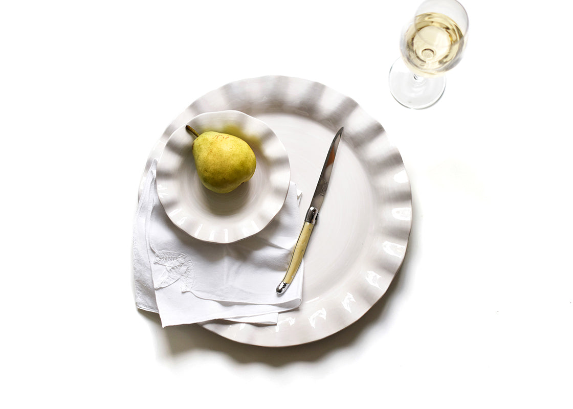 Signature White Ruffle Round Platter