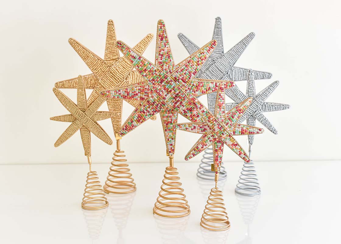 Multi Beaded Star Small Tree Topper