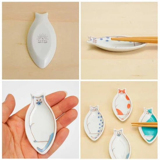 Cat-shaped chopstick dishes