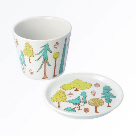 Nature-themed Mug and Saucer Set