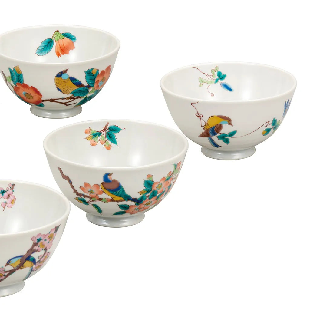 Hand - painted footed bowl set