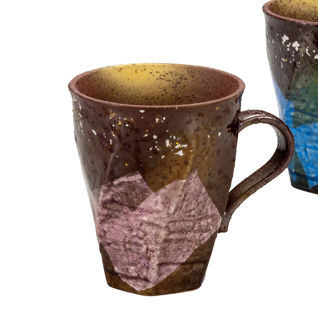 Textured patchwork mugs