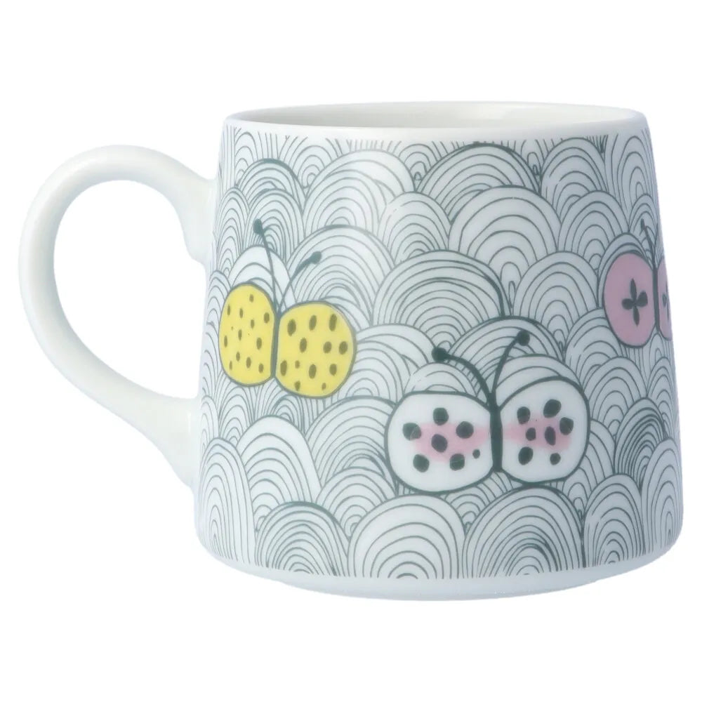 Butterfly-decorated flared mug