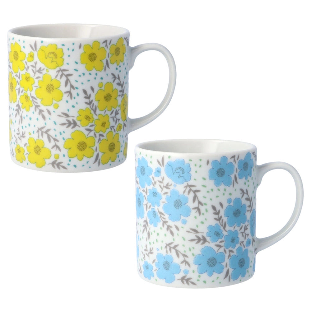 Botanical motif mugs