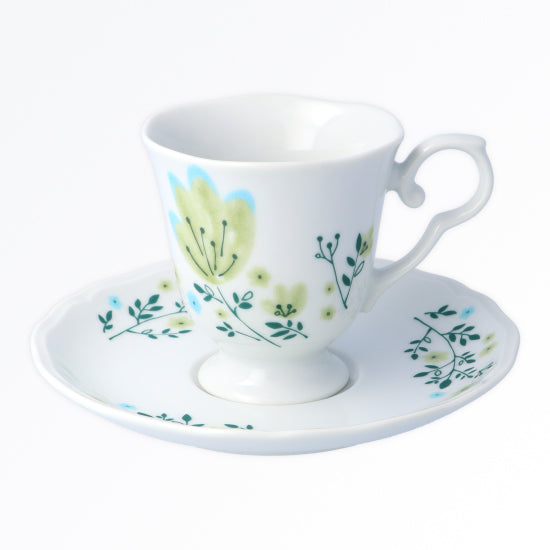 Floral Cup Set with Dishes
