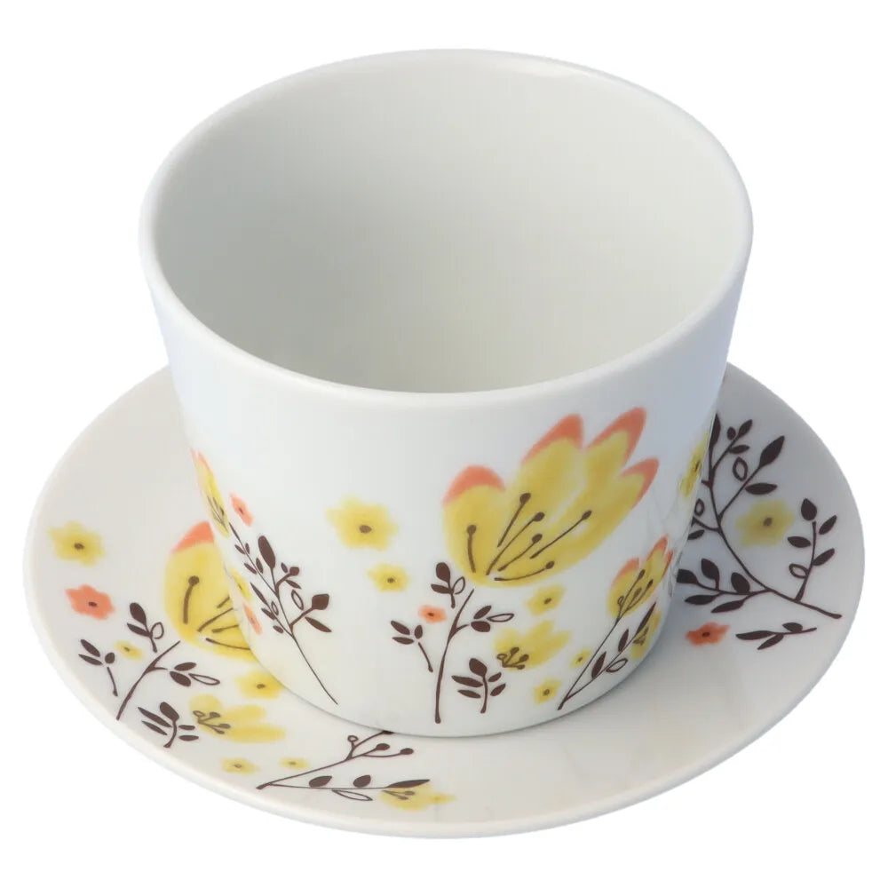 Floral cup and plate set