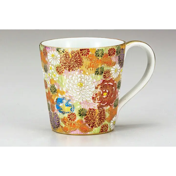 Floral tapered hot drink mug