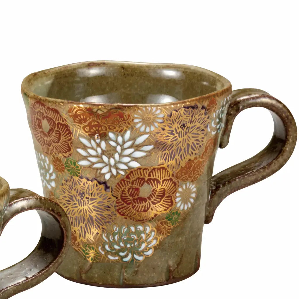 Tapered floral mugs