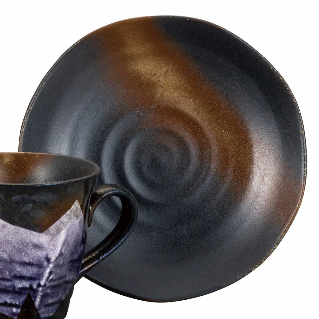 Geometric Cup and Saucer Set