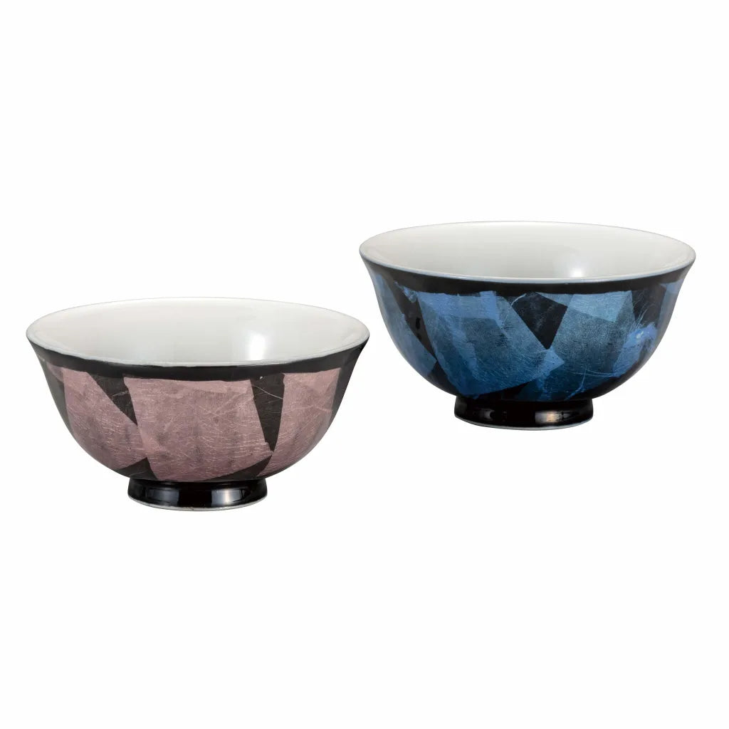 Geometric Footed Bowl Pair