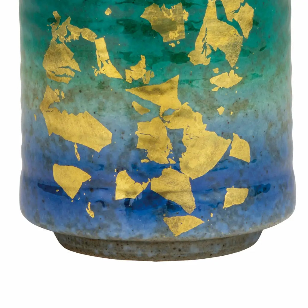 Gold-leafed cylindrical cup