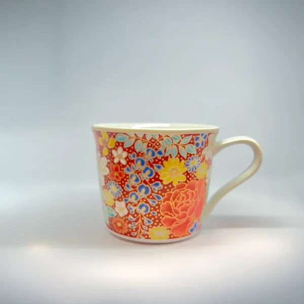 Floral tapered drinking mug