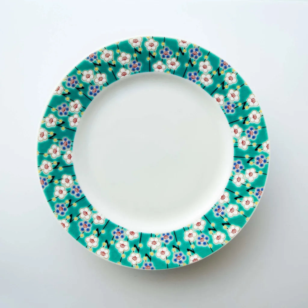 Floral-rimmed Round Plate