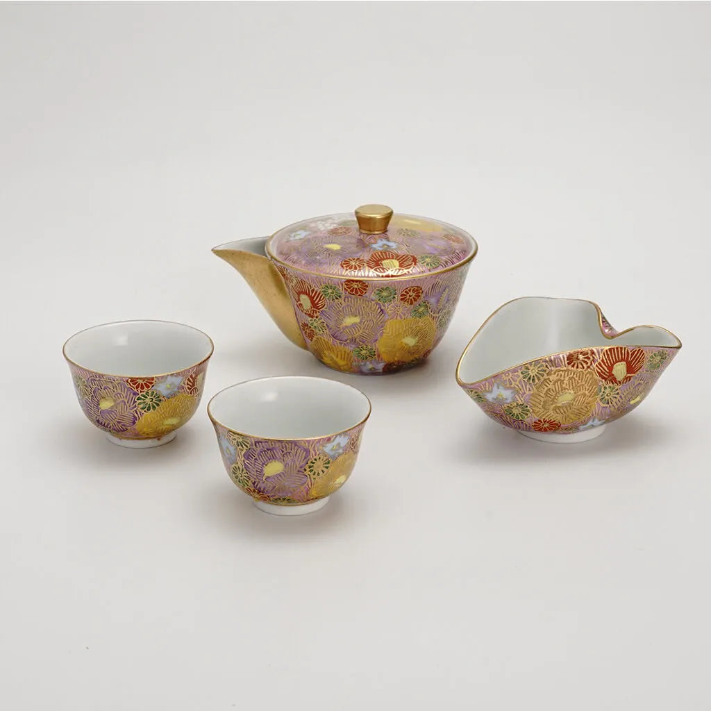 Floral tea serving set